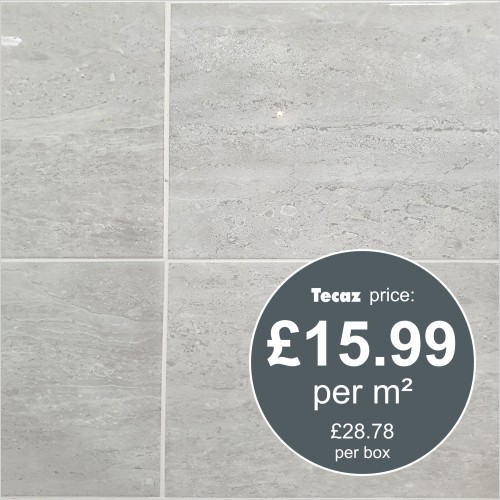 Tecaz - Parallax Light Grey Gloss 60 x 30cm Wall Tile