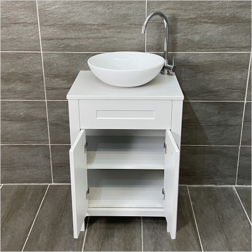 Old England - Sorrento Light Grey Oak Vanity Unit & Wok Basin Set