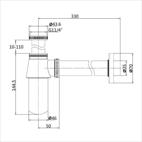 Tecaz - Bottle Trap Chrome Finish
