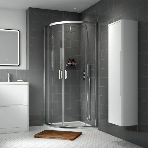 Nuie - Rene 900mm Chrome Framed Quadrant Enclosure