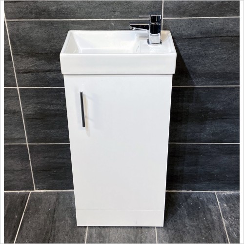 Reflections - Cube Cloak 400mm White Floorstanding Vanity Unit