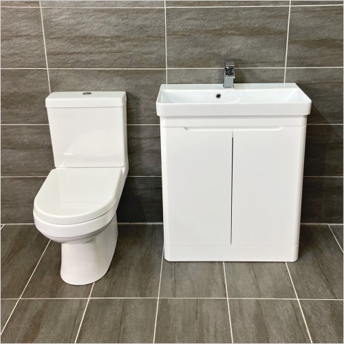 St. Moritz - Rio White 700mm Vanity Unit & Charlie Toilet Set