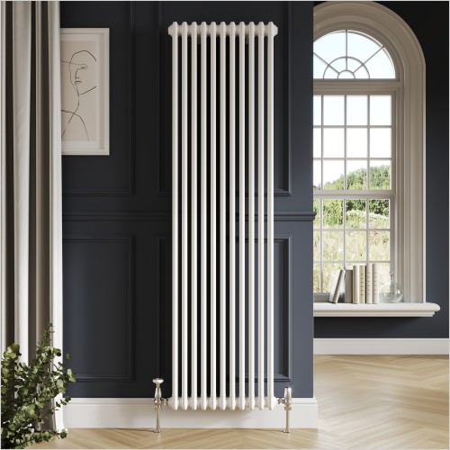 Scudo Bathrooms - Column 2 Vertical White 1500 x 335mm Radiator
