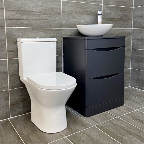 Gems - Moonstone Matt Dark Grey Vanity Set Inc Wok Basin CC & Tap