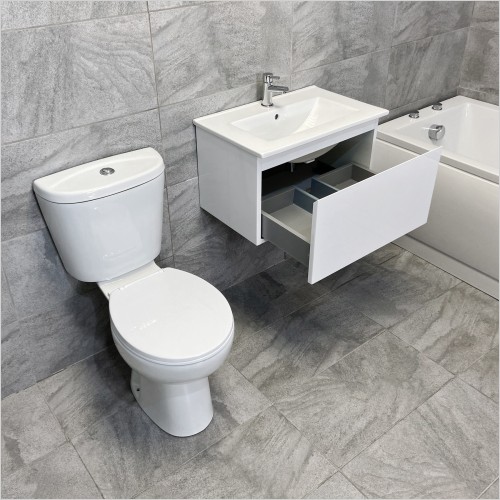 Tecaz - 600mm Mino Wall Hung Vanity Unit & Ginny Toilet Set