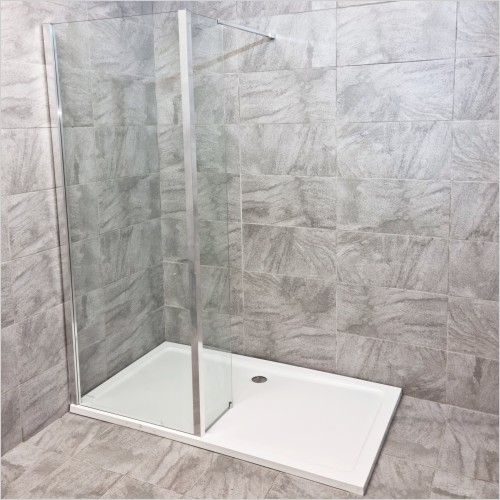Tecaz - Atlas 1700 Walk in Shower Inc Deflector Panel + Tray