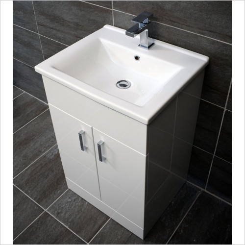 Reflections - Troya 650mm White Gloss Vanity Unit