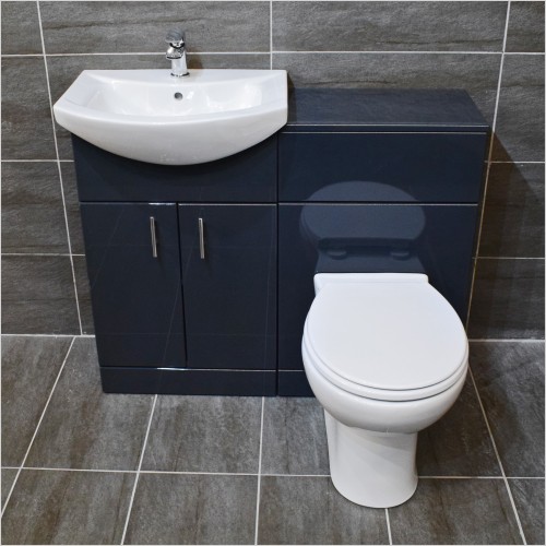 St. Moritz - 1050mm Anthracite Vanity Set Inc Basin & Std Toilet Pan