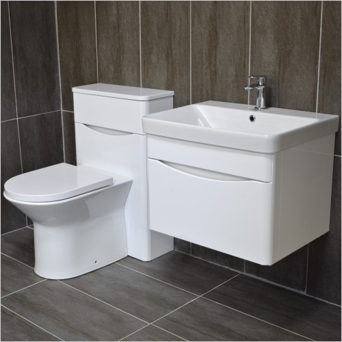 Gems - Moonstone Handleless White Gloss Wall Hung Vanity Set