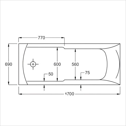 Roca - Roca - Almeria 1700 x 700 2TH Bath - With Grips