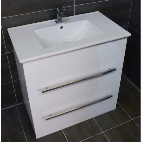 Reflections - SQ Range 800mm White Floor Standing Vanity Unit