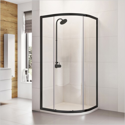 Roman Showering - Haven6 1 Door Quad - Black - 900 x 900mm