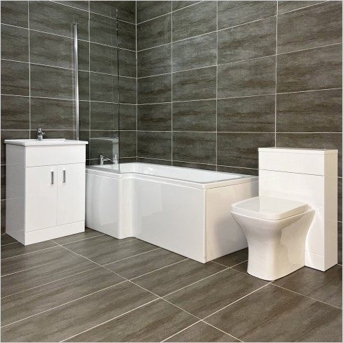 Reflections - Troya L Shaped Showerbath Vanity Suite Left Hand