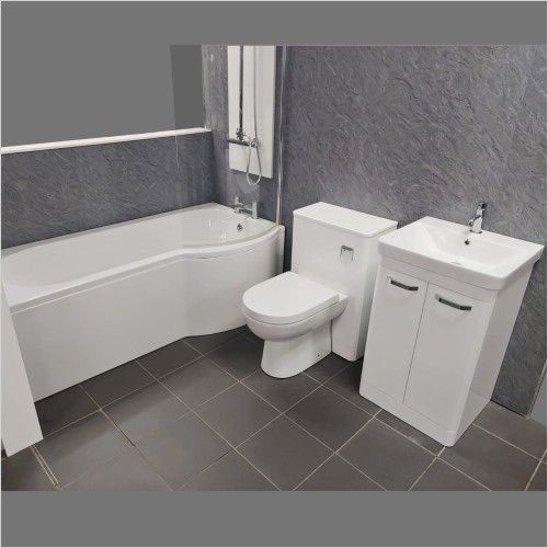Reflections - Claire P Shaped Showerbath Perla Vanity Suite RH