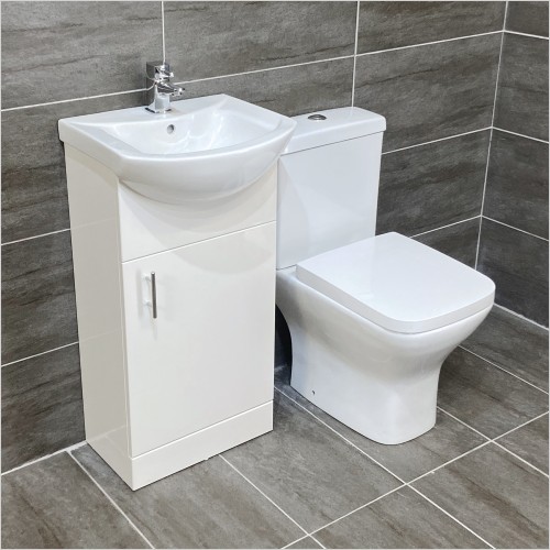 St. Moritz - 450mm Vanity Unit & Sandy Short Projection Toilet Set