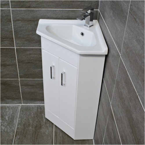 Nuie - Two Door Corner Unit with Ceramic Basin