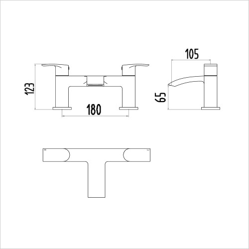 Reflections - Design SB Black Bath Filler Tap
