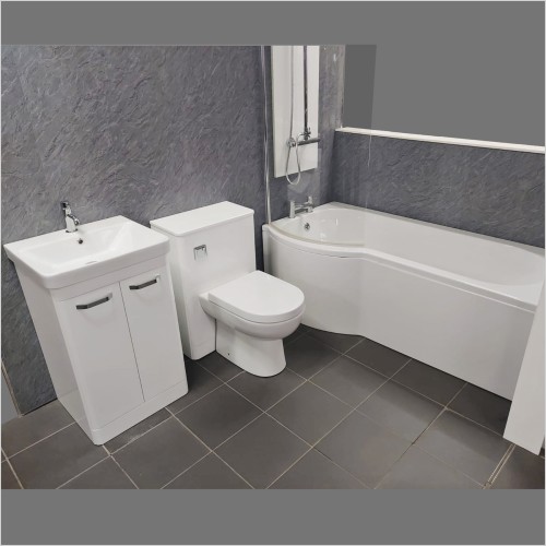 Reflections - Claire P Shaped Showerbath Perla Vanity Suite LH