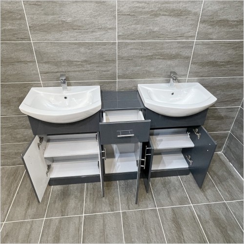 St. Moritz - St Moritz 1450mm Double Basin Anthracite Gloss