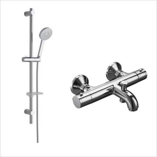Tecaz - Metro Comfort Bath Shower Mixer & Pure Riser Ril K Set