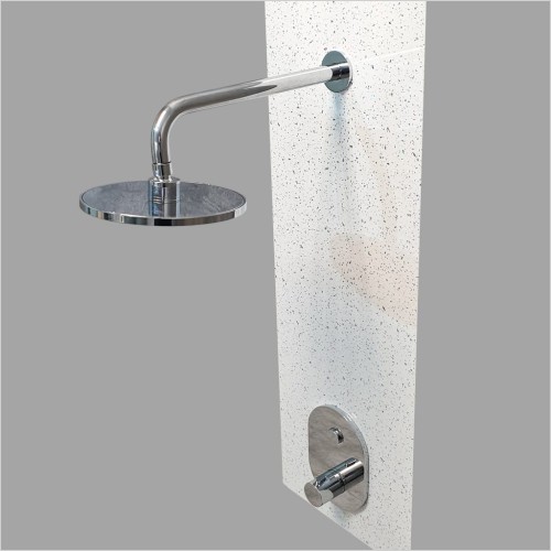 Tecaz - Concealed Round Style Shower Valve, Head & Arm Set