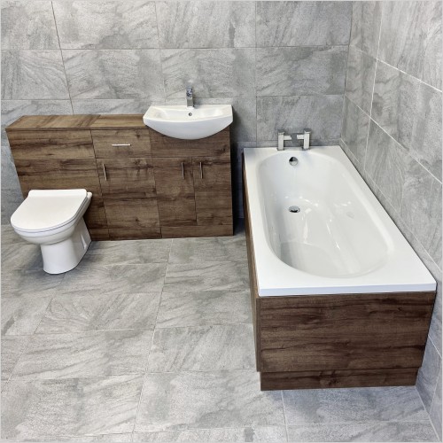 St. Moritz - Walnut Finish 1400mm Vanity Suite Including Drawline