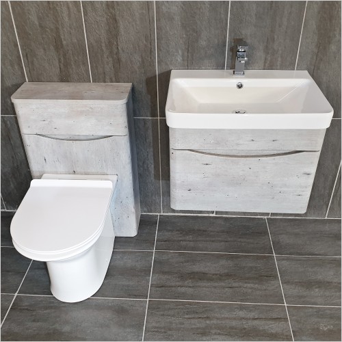 Gems - Moonstone Handleless Light Concrete Wall Hung Vanity Set