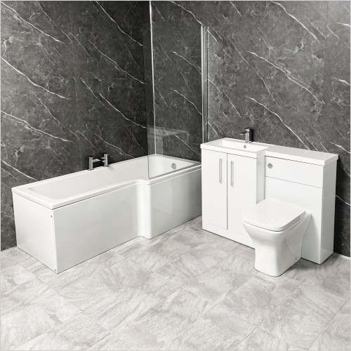 Reflections - Arno White Vanity Suite with L Shaped Bath Right Hand