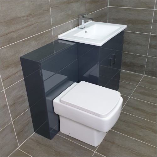 Reflections - Troya Anthracite 1150mm Vanity Set Inc. Bliss WC Pan