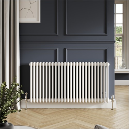 Scudo Bathrooms - Column 3 Horizontal White 600 x 650mm Radiator