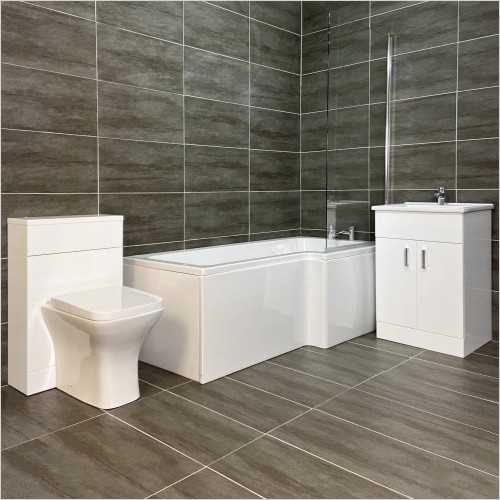 Reflections - Troya L Shaped Showerbath Vanity Suite Right Hand
