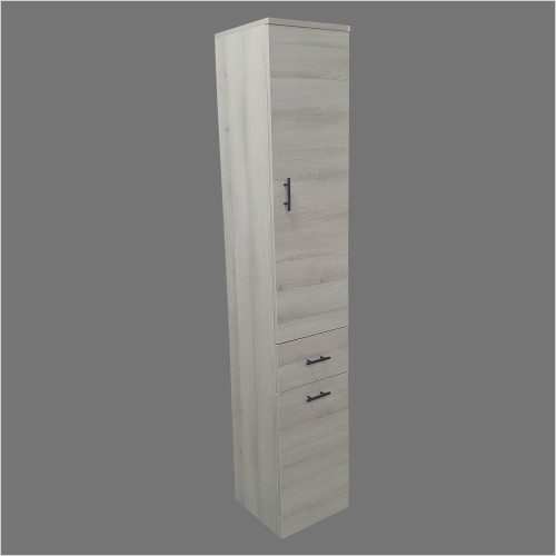 St. Moritz - Grey Ash Tall Boy with Black Handles