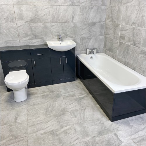 St. Moritz - Anthracite Gloss 1400mm Vanity Suite Inc Drawline Unit