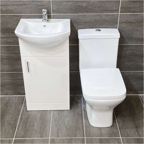 St. Moritz - 450mm Vanity Unit & Sandy Short Projection Toilet Set