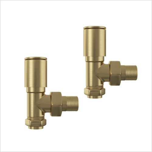 Gems - Brushed Brass Finish Angled Radiator Valves