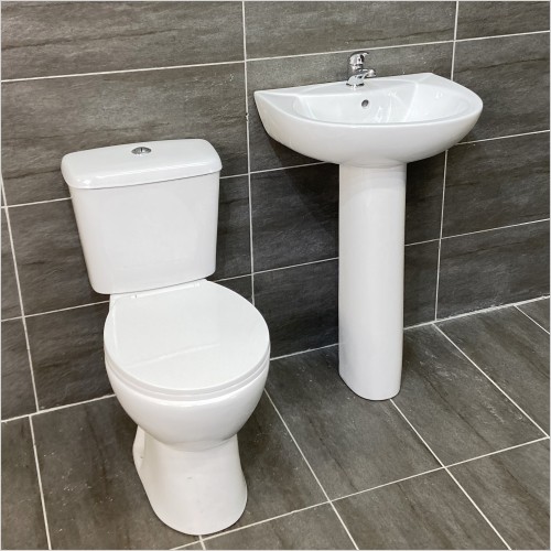 T2 Value Range - Ginny Modern Style Rimless Toilet and Basin Set
