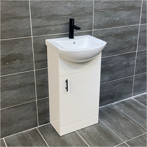 St. Moritz - 450mm Cloakroom Vanity Unit with Black Handle