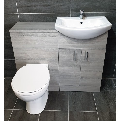 St. Moritz - 1050mm Grey Ash Vanity Set Inc Basin & Standard Toilet Pan