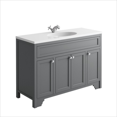 Harrogate - Duchy 1200mm White Vanity Unit Spa Grey