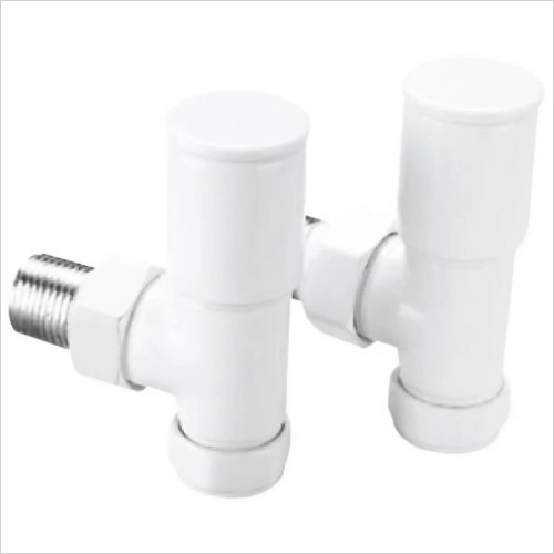Tecaz - Ex-Bathstore Luna White Angled Radiator Valves