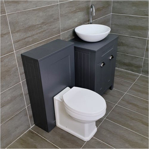 Old England - Sorrento Dark Grey Oak Wok Basin Vanity Set