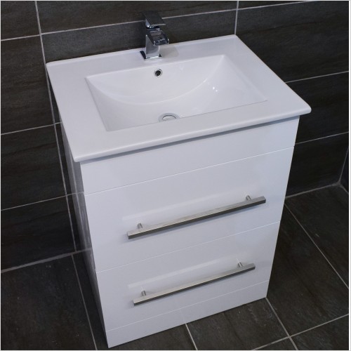 Reflections - SQ Range 600mm White Floor Standing Vanity Unit