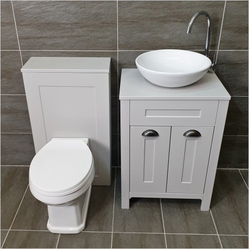 Old England - Sorrento Light Grey Oak Wok Basin Vanity Set
