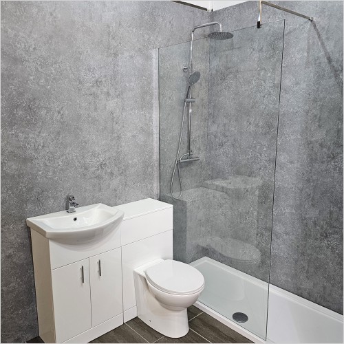 Tecaz - Chrome Playtime Bath Replacement Walk In Shower Suite