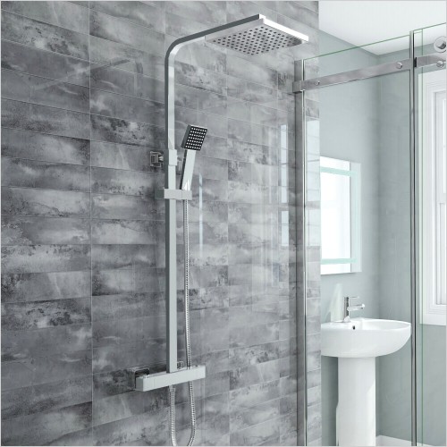 Gems - Lilly Square Thermostatic Shower Set Dual Heads