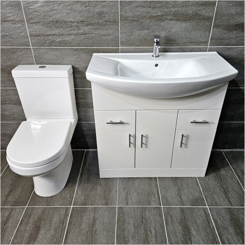 St. Moritz - 750mm Vanity Unit & Charlie Toilet Set