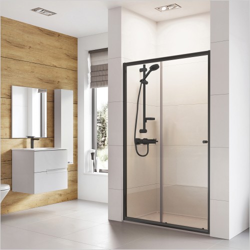 Roman Showering - Haven6 Black 1000mm Sliding Shower Door