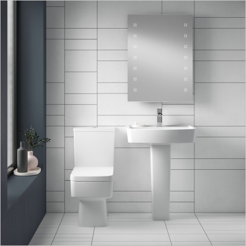 Nuie - Bliss Square Style Basin & Toilet Set Inc Soft Close Seat