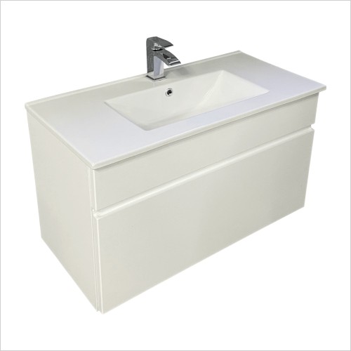 Gems - Moonstone Lucca 800mm Wall Hung Vanity Unit White Gloss