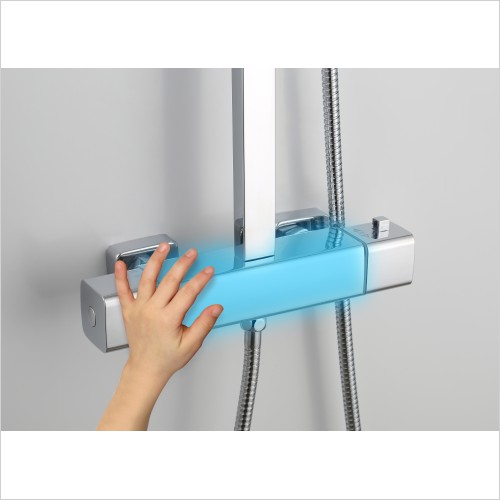 Reflections - Trent Square Thermostatic Shower Mixer With Riser Rail